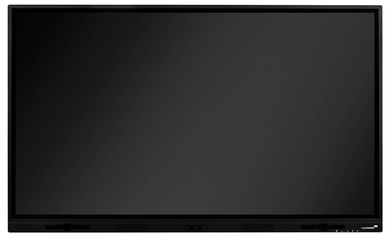 A large black flat-screen TV with a minimal bezel, display turned off, set against a plain background, emphasizing its size and design.