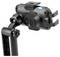 A black device mount with adjustable arm and blue indicator light. The mount features a cradle for holding a phone or small device securely.