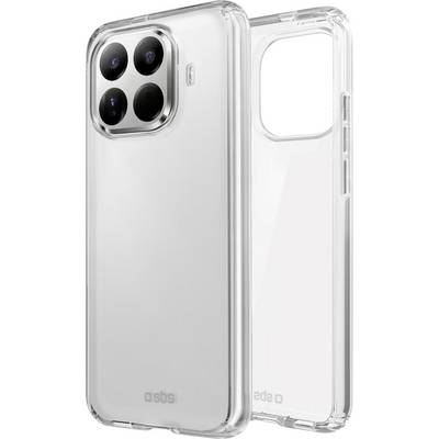 Clear phone case showcasing a phone with four rear camera lenses. The case has precise cutouts for the camera and buttons.