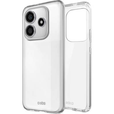 Clear phone case with triple camera cutout, showing protective design and transparency.