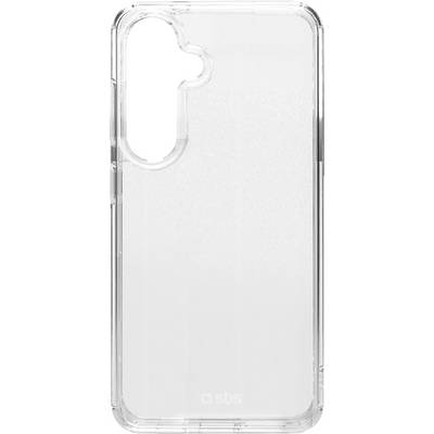 Clear phone case with cutouts for the camera and buttons, featuring a minimal design for Samsung models.