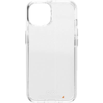Clear phone case with reinforced corners and branding 'sbs' at the bottom, designed for protection and minimalistic style.