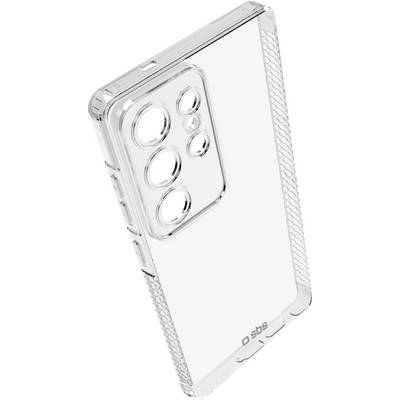 Clear phone case with textured grip and camera cutout, designed for enhanced protection and style.