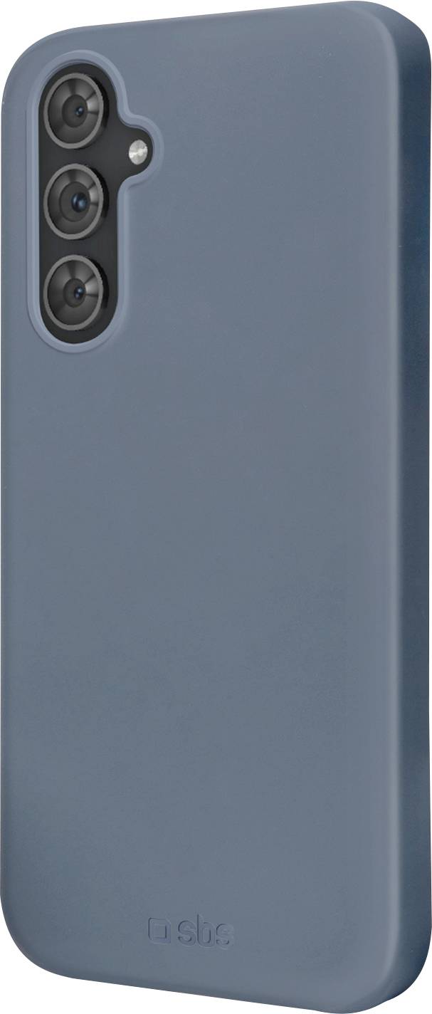 A blue smartphone case featuring precise cutouts for three rear camera lenses, shown in a slightly angled view.
