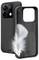 A black smartphone case with a feather inside shows the case’s smooth texture and lightweight design.