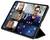 Video conference on a tablet showing four participants in a virtual meeting, with a world map display below their video feeds.