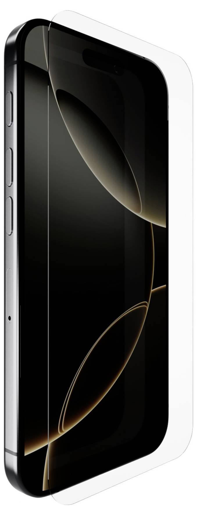 A sleek smartphone with a reflective screen and thin bezels, showcasing a minimalistic design.