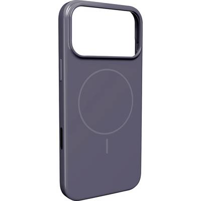 A sleek, matte gray smartphone case with a large camera cutout and a circular design on the back, likely indicating MagSafe compatibility.