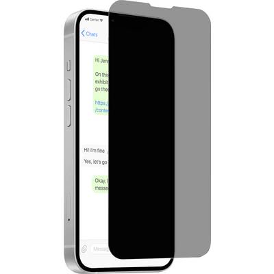 Smartphone with privacy screen showing a text conversation where messages are visible only directly in front, ensuring discretion.