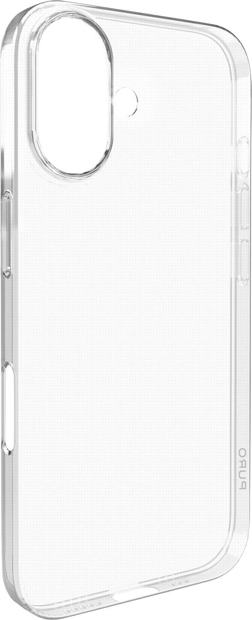 Clear phone case with a transparent design and openings for camera and buttons.