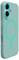 Turquoise phone case with dual camera cutouts and a charging accessory symbol on the back.