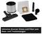 'Various nozzles and filters for wet and dry vacuum cleaners, including floor and crevice nozzle, brush head, filter and dust bag.'