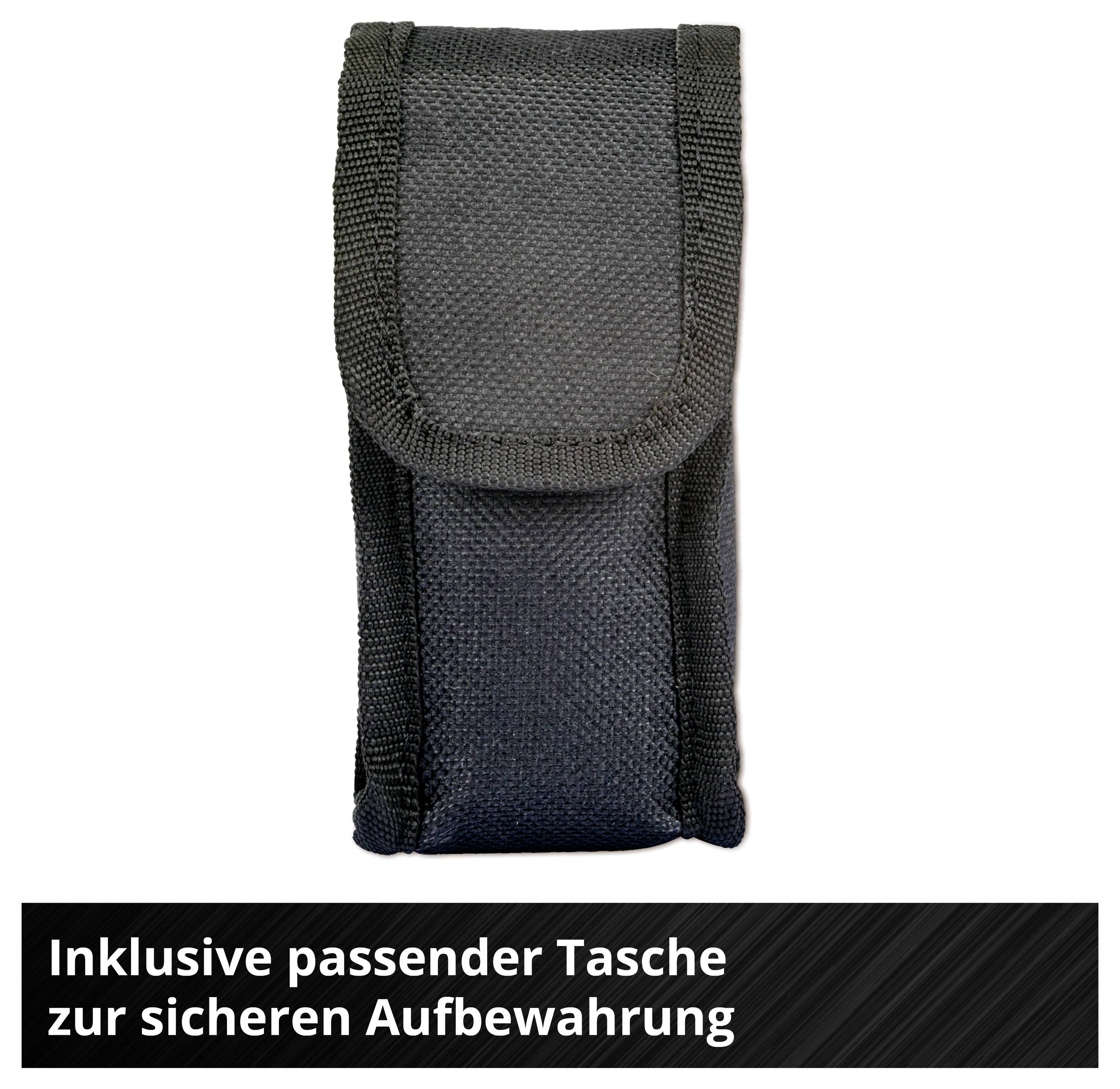 Black bag for storage. Text below: 'Includes matching bag for safe storage'.