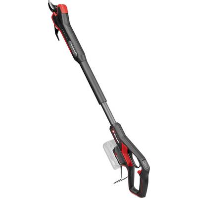 Battery-powered telescopic pruning shears with an ergonomic handle, designed for precision cutting in gardening or landscaping.