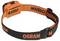 An orange and black OSRAM branded headlamp with an adjustable strap for hands-free lighting.