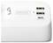 'A white power strip with one socket and three USB ports labeled: USB-A 12W, USB-A 12W, USB-C 30W.'