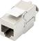 Modular network cable connector, labeled 'Digitus', featuring a metal casing with a white latch.