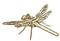 Wooden dragonfly model with detailed cutout patterns on wings and body, showcasing intricate craftsmanship in a natural finish.