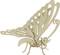 'A wooden 3D butterfly puzzle with intricately designed wings and body, assembled and standing upright.'