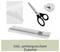 Scissors, corner cutter, and paper trimmer with measurement guide, advertised as 'Inkl. umfangreichem Zubehör' (Includes extensive accessories).