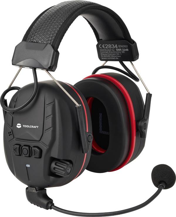TOOLCRAFT TO-10672128 Protective ear caps headset 32 dB EN 352 1 pc(s)