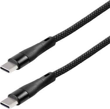Maxtrack USB cable  USB 2.0 USB-C® plug 2 m Black Spiral cable, gold plated connectors C532-2L