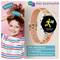 "Kids Smartwatch": On the left, a child with curly hair smiling. On the right, an orange smartwatch with animation. Text: 'Time to move', SOS, 6-day battery, Location Tracking, Colourful Design.