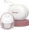 Breast pump set with two devices and a white carrying case, branded 'Momcozy', designed for convenient and discreet milk expression.