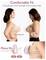 Comparison of bra fit with side view of woman; left side shows improved fit and comfort, right side shows less support.