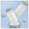 'Greater Capacity' image showing two 11oz milk bottles, one labeled, with a container. Text highlights convenience for freezing milk.