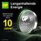 'GP Long-lasting Energy' with '10 Years*' storage capability. Displays a gleaming battery to emphasise long-lasting durability.