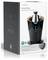 Box displaying a Nedis citrus press with a 160-watt motor, featuring a sleek black design with text in multiple languages highlighting key features.