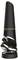 A sleek, modern black electric shaver with a conical design and metallic accents, featuring three circular rotary blades.
