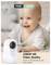 A baby in a white outfit is partially shown alongside a security camera. Text reads '1080P HD Video Quality' and '720P' vs. '1080P' comparison.