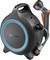 A compact, portable garden hose reel with a hand spray nozzle attached, designed for easy watering tasks.