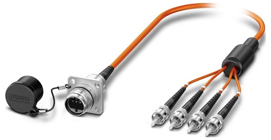 Phoenix Contact 1126996 Fibreglass FO Cable 0.6 m [1x M17 socket - 1x ST] Multimode OM1