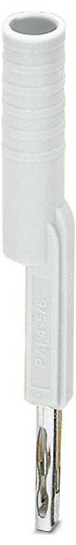 'PA420' labeled white connector pin, cylindrical top with metallic prong below, used for electrical connections.