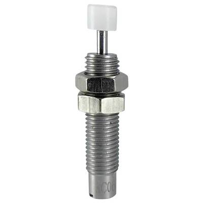 A metal spark plug with threaded body and a white ceramic insulator at the top, used for igniting the air-fuel mixture in engines.