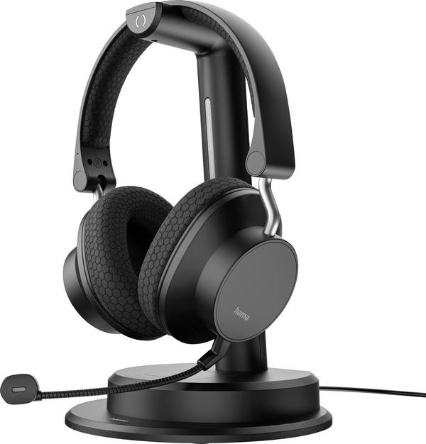 Hama Hama BT-900 Bluetooth®-Headset, Multipoint, Ladestation, ENC, kabellos, Schw.  On-ear headset   Black