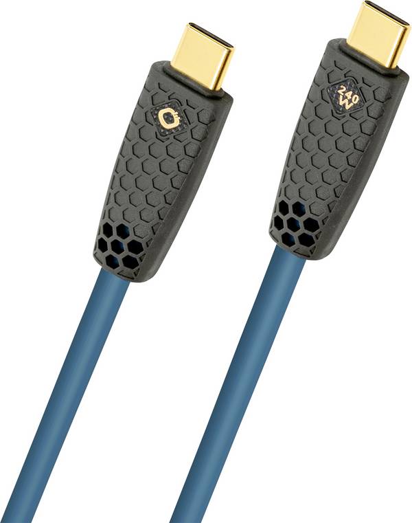 Oehlbach USB-C cable USB-C® plug 2 m Petrol Braided shield, gold plated connectors D1C9567