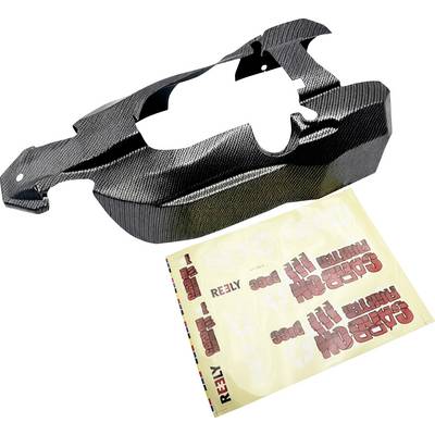 Carbon-fiber-look protective part with an adhesive backing sheet for installation or repair.