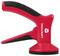 A red and black TOOLCRAFT glass lifter with a suction pad, designed for handling and lifting glass safely.