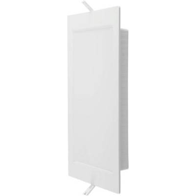 Rectangular white air vent cover with angled slats, positioned for airflow direction. Suitable for wall or ceiling installation.