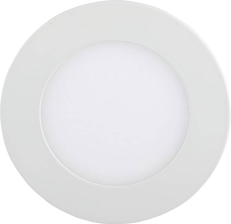A round white LED ceiling light with a simple, clean design and a diffused center, suitable for modern interiors.