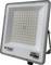 A square, V-TAC brand LED floodlight with 100 small bulbs arranged in a grid, featuring a metal stand for mounting.