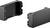 Two black rectangular metal brackets with mounting holes on the sides. One bracket is shown open, displaying its interior structure.