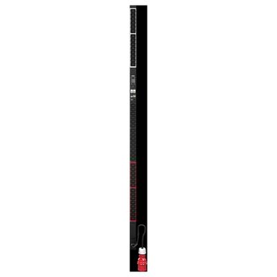 A black guitar fretboard with a guitar jack cable plugged into a red pedal at the bottom.