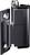 A metallic door hinge with a black finish, featuring a cylindrical axis and two pre-drilled mounting holes.
