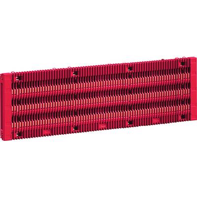 A red plastic wall panel with horizontal slats, often used for modular construction or toy building sets.