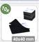'10 pack of 40x40 mm square adhesive Velcro patches with 3M backing. One patch is shown separated to display both sides.'